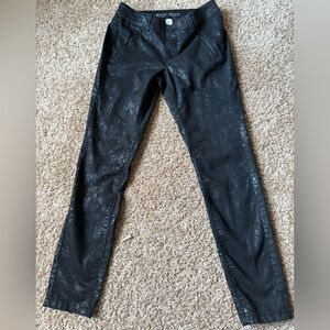 WHBM Foil Print Jeans with Front Zipper Pockets, Size 4